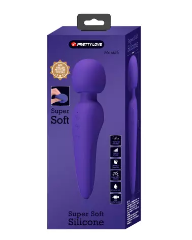 Image du Pretty Love Meredith Bleu, wand vibrant en silicone hypoallergénique-2