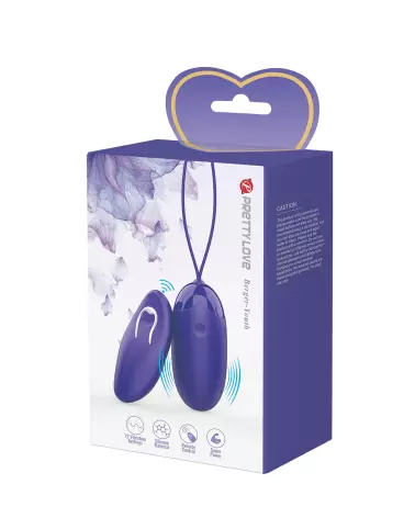 Œuf vibrant télécommandé Pretty Love Berger_Youth en violet, plaisir discret et contrôle sans fil-2