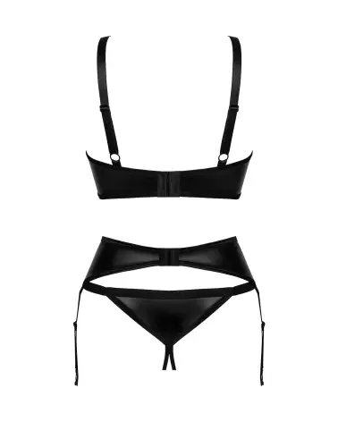 Photo de l'ensemble Armares 3 pièces Obsessive noir, lingerie séduisante et ouverte-8