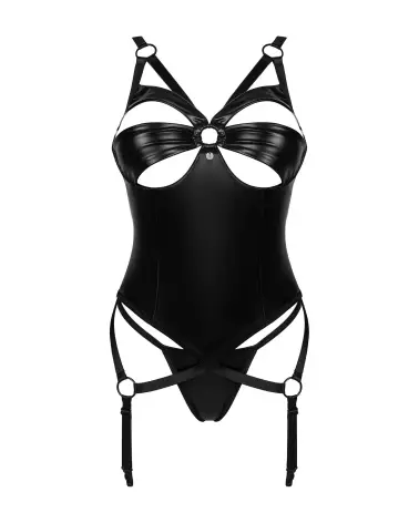 Guêpière Obsessive Armares noire avec string coordonné, lingerie élégante et séduisante-7