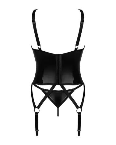 Guêpière Obsessive Armares noire avec string coordonné, lingerie élégante et séduisante-8