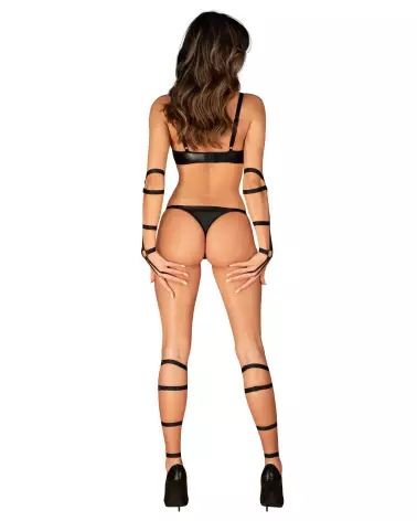 Harnais de Jambe Armares Obsessive Noir Bas Jarretelles-4