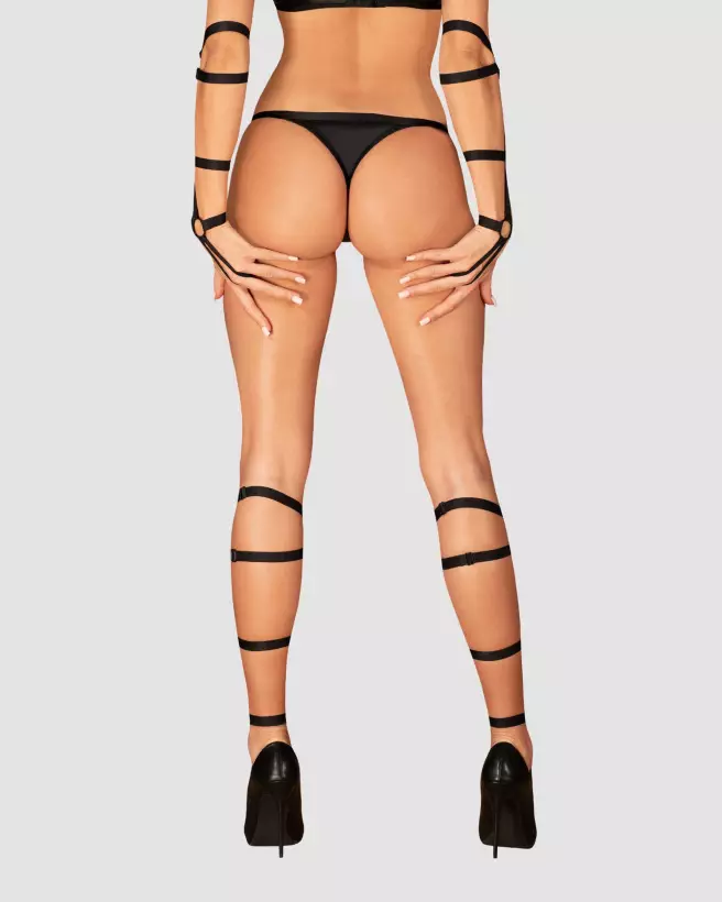 Harnais de Jambe Armares Obsessive Noir Bas Jarretelles-6