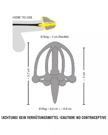 Image du Penis Plug with Glans Cage de Penisplug pour stimulation urétrale-7