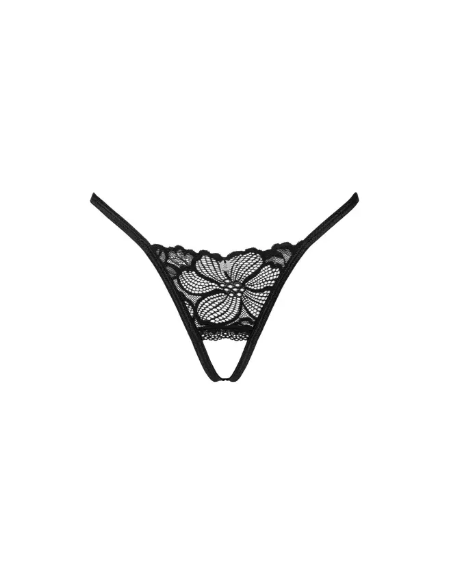 Image du String Serafia ouvert noir par Obsessive, lingerie séduisante et confortable-11