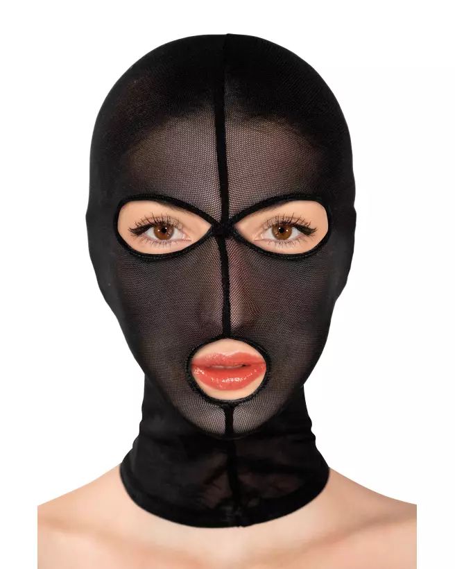 Cagoule en résille Fishnet Hood de Fetish Tentation pour jeux de rôle-1