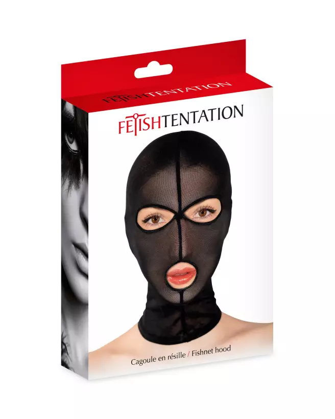 Cagoule en résille Fishnet Hood de Fetish Tentation pour jeux de rôle-2