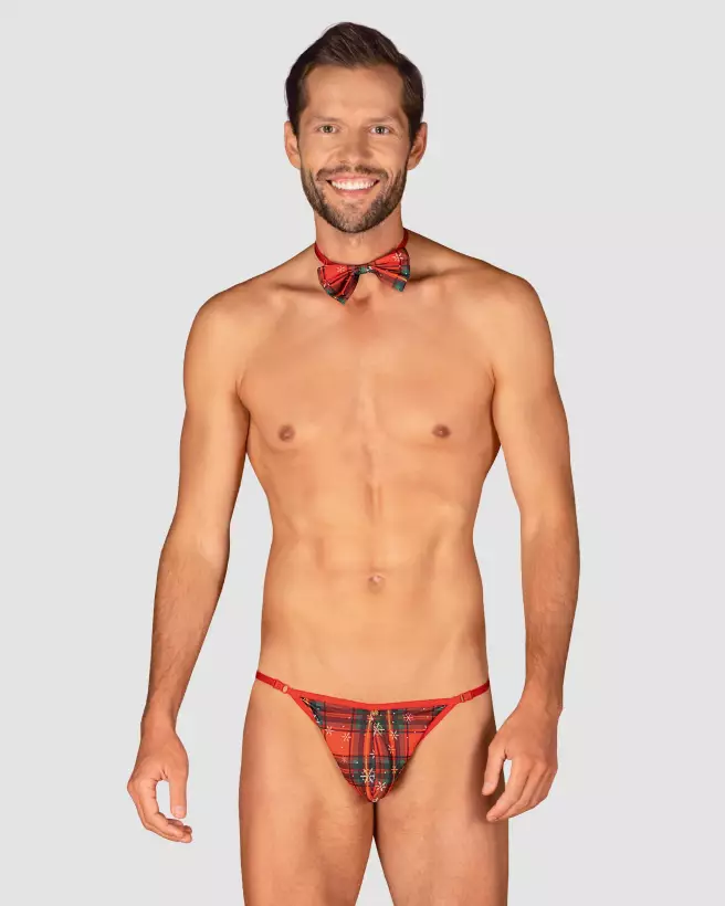 Mr Merrilo String Rouge et Nœud Papillon pour Homme par Obsessive-7