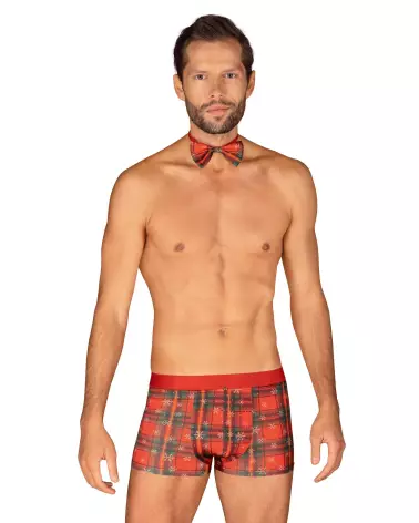Boxer et noeud papillon rouge Obsessive pour homme, lingerie élégante et confortable-1