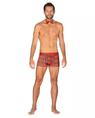 Boxer et noeud papillon rouge Obsessive pour homme, lingerie élégante et confortable-5