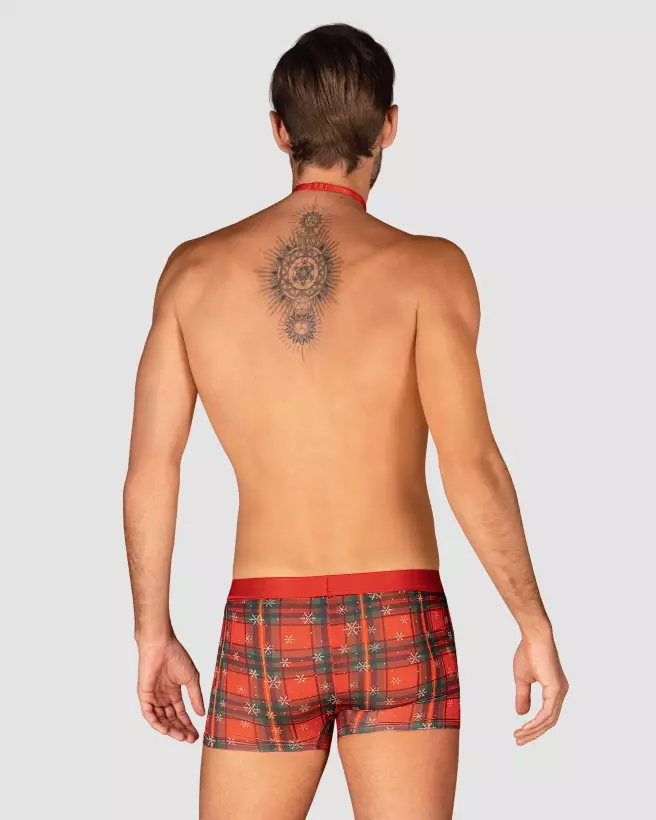 Boxer et noeud papillon rouge Obsessive pour homme, lingerie élégante et confortable-10