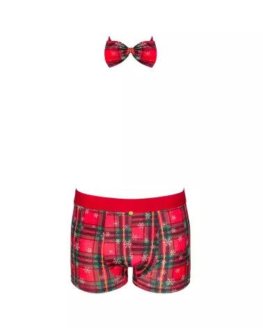 Boxer et noeud papillon rouge Obsessive pour homme, lingerie élégante et confortable-11