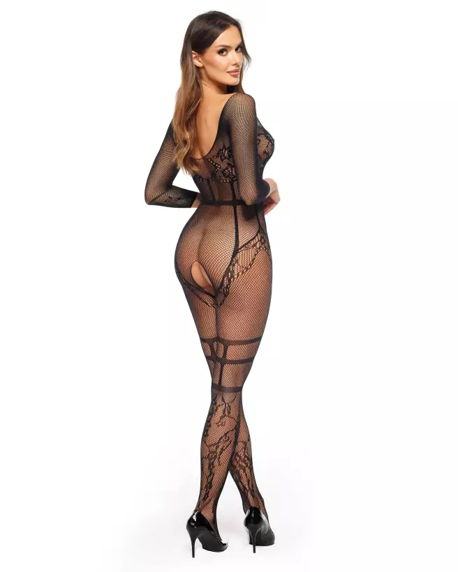 Image Lorna Bodystocking Noir par Beauty Night, lingerie élégante et séduisante-2
