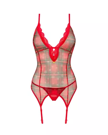 Guêpière rouge Obsessive élégante en corset et serre-taille-7