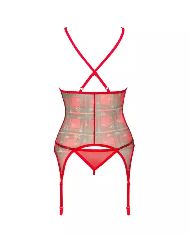 Guêpière rouge Obsessive élégante en corset et serre-taille-8