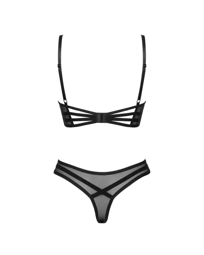 Photo de l'ensemble Roxelia ouvert noir par Obsessive, lingerie élégante et sensuelle-8
