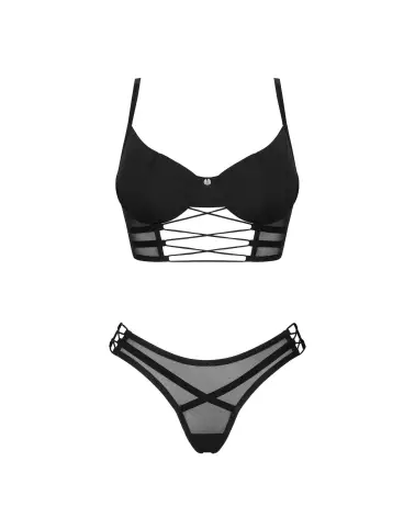 Photo de l'ensemble Roxelia 2 pièces noir par Obsessive, élégance et confort en lingerie fine-7