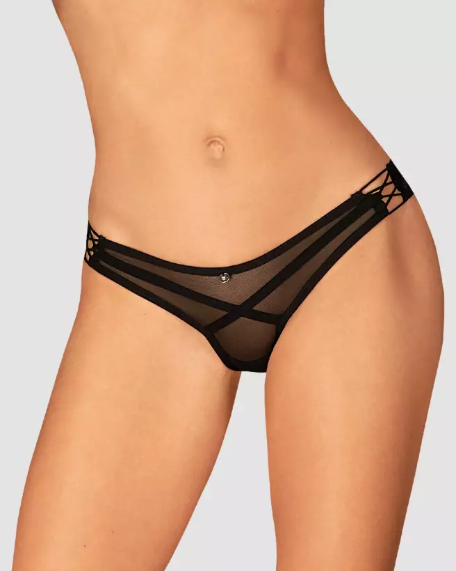 String Roxelia Noir d'Obsessive, lingerie élégante et confortable-5
