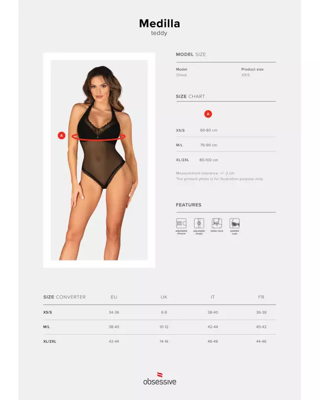 Body Medilla noir par Obsessive, lingerie élégante et confortable-9