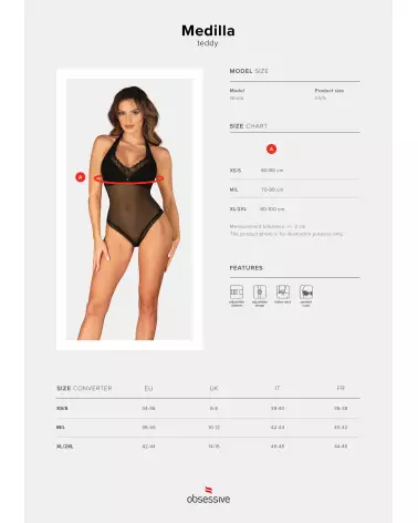 Body Medilla noir par Obsessive, lingerie élégante et confortable-9