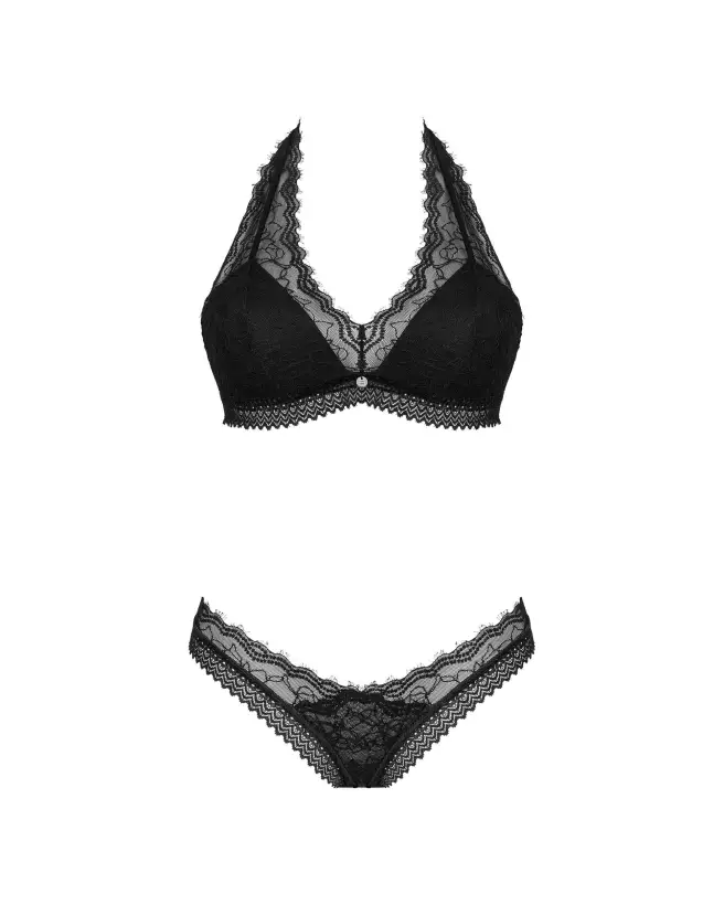 Ensemble Medilla 2 pièces noir Obsessive - Lingerie élégante-7