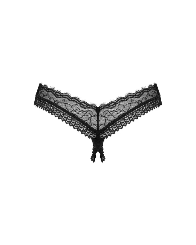 String Ouvert Medilla Noir d'Obsessive - Lingerie Sensuelle et Élégante-12