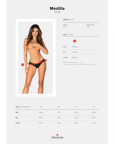 String Medilla Noir Obsessive - Lingerie élégante et confortable-11