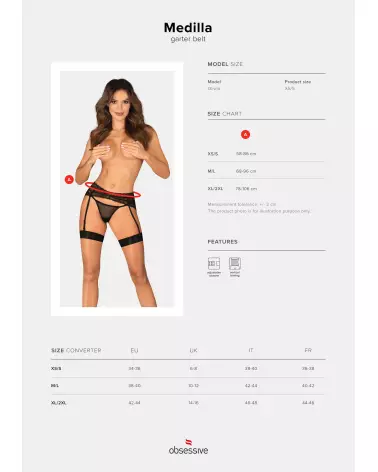 Image du porte-jarretelles Medilla noir par Obsessive, lingerie élégante et confortable-11