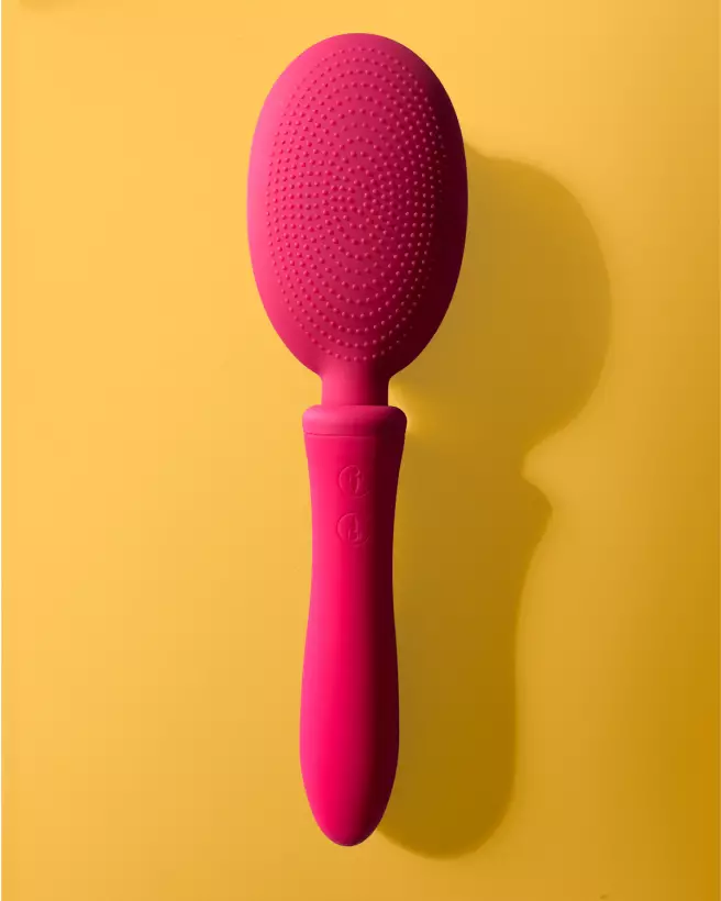 Brosse rose VIBRALISS avec double moteur, soin capillaire et bien-être