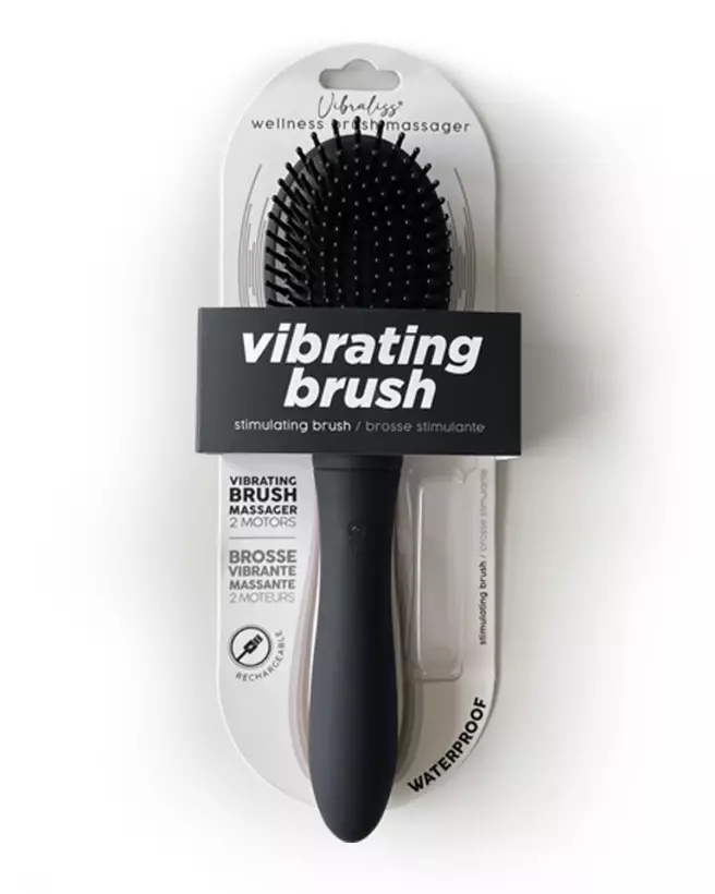 Accessoire capillaire VIBRALISS noir, brosse vibrante double moteur