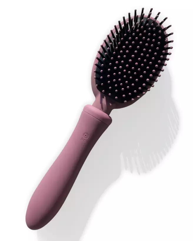 Brosse VIBRALISS mauve étanche et rechargeable pour massage capillaire