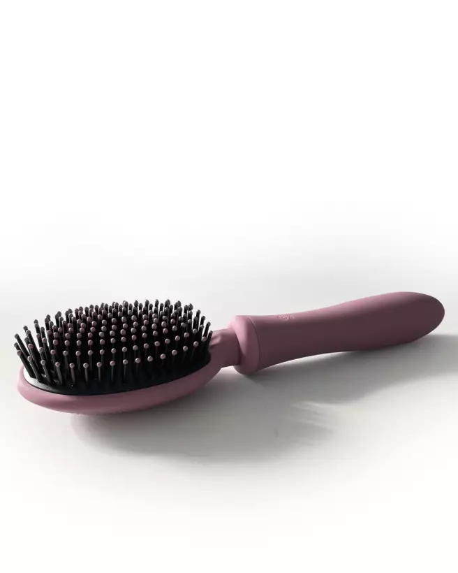 Brosse VIBRALISS mauve avec double moteur pour relaxation et voyage