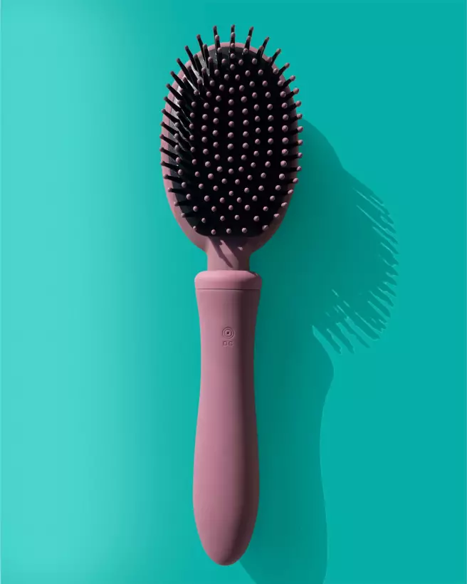 Brosse rechargeable VIBRALISS mauve pour massage cuir chevelu et détente