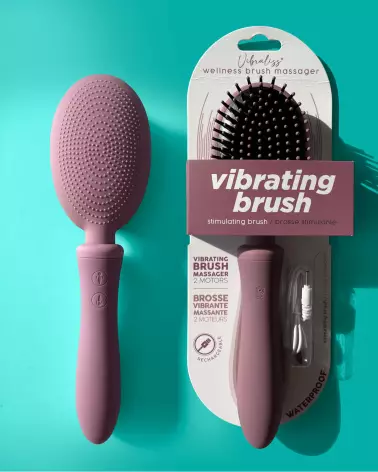 Brosse vibrante mauve VIBRALISS en silicone médicale double moteur