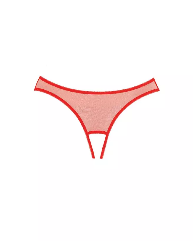 Panty rouge ouvert Allure taille unique pour séduction maximale-1