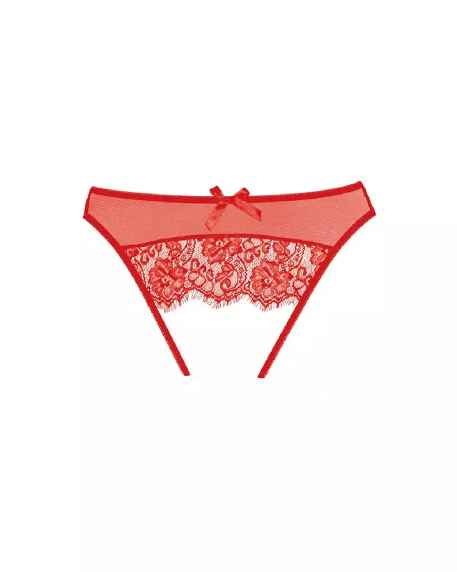 Panty rouge ouvert Allure taille unique pour séduction maximale-2