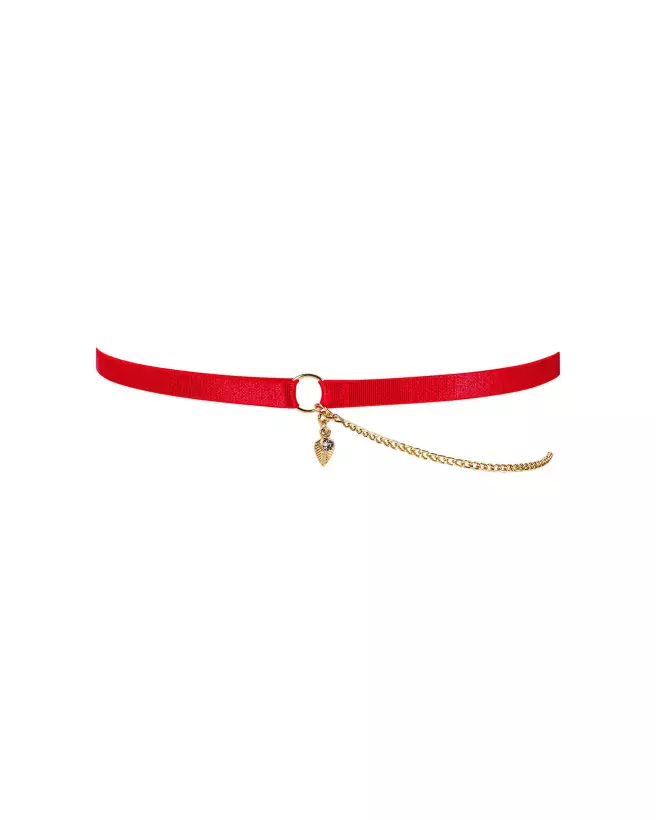 Jarretière rouge Ingridia de Obsessive en ensemble de lingerie élégant-7