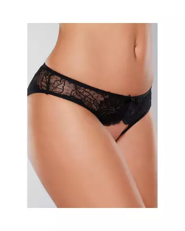 Panty ouvert Allure avec maille devant et dentelle arrière en taille unique-1