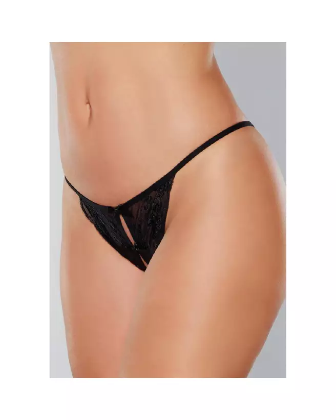 String ouvert avec nœud Allure en dentelle et détail dos nu-1