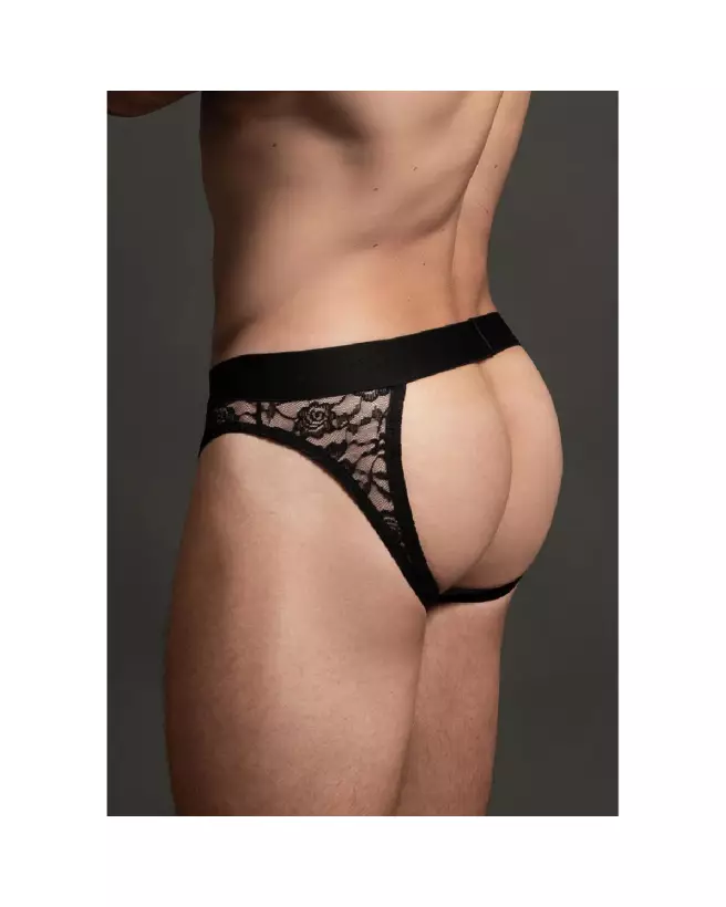 Brief en dentelle Allure S/M avec ouverture arrière, lingerie sexy pour hommes-1