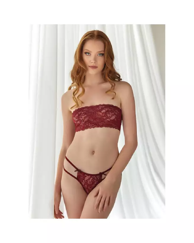 Ensemble Allure Lace Bandeau et String S/M - Lingerie de Luxe et Confortable-2