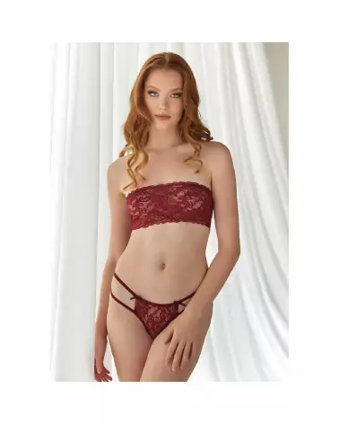 Ensemble Allure Lace Bandeau et String L/XL en dentelle noire-2