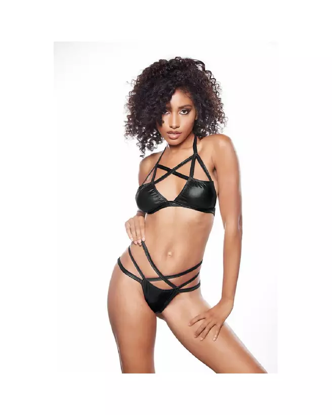 Ensemble lingerie Sugar and Blush Allure avec bretelles croisées en taille unique-2