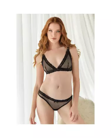 Ensemble Allure Lingerie avec Bralette en Mesh et Culotte Ouverte en Dentelle Taille L/XL-3