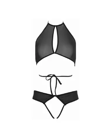 Photo de l'ensemble Marley Peekaboo and Panty S/M Noir par Allure Lingerie-4
