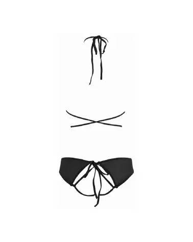 Photo de l'ensemble Marley Peekaboo and Panty S/M Noir par Allure Lingerie-5