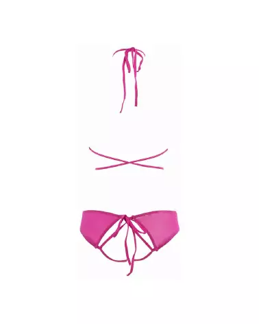 Ensemble lingerie Marley Peekaboo et Panty rose vif Allure taille S/M-4