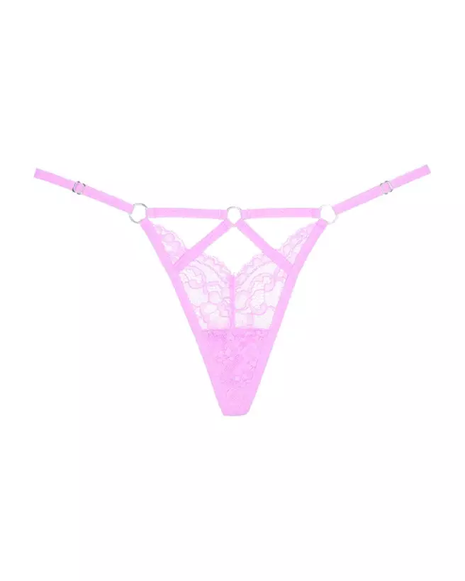 String dentelle rose Allure, taille unique, confort et style-2