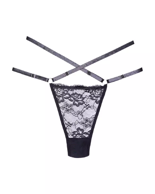 String Cherished en dentelle noire de Allure, lingerie élégante taille unique-2