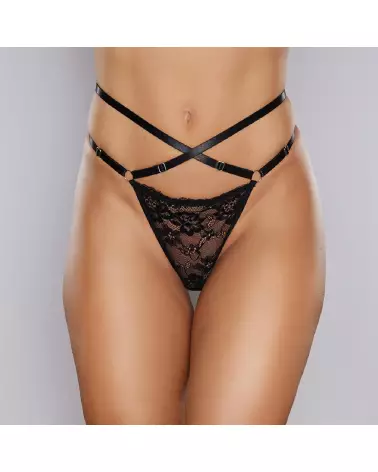 String Cherished en dentelle noire de Allure, lingerie élégante taille unique-5
